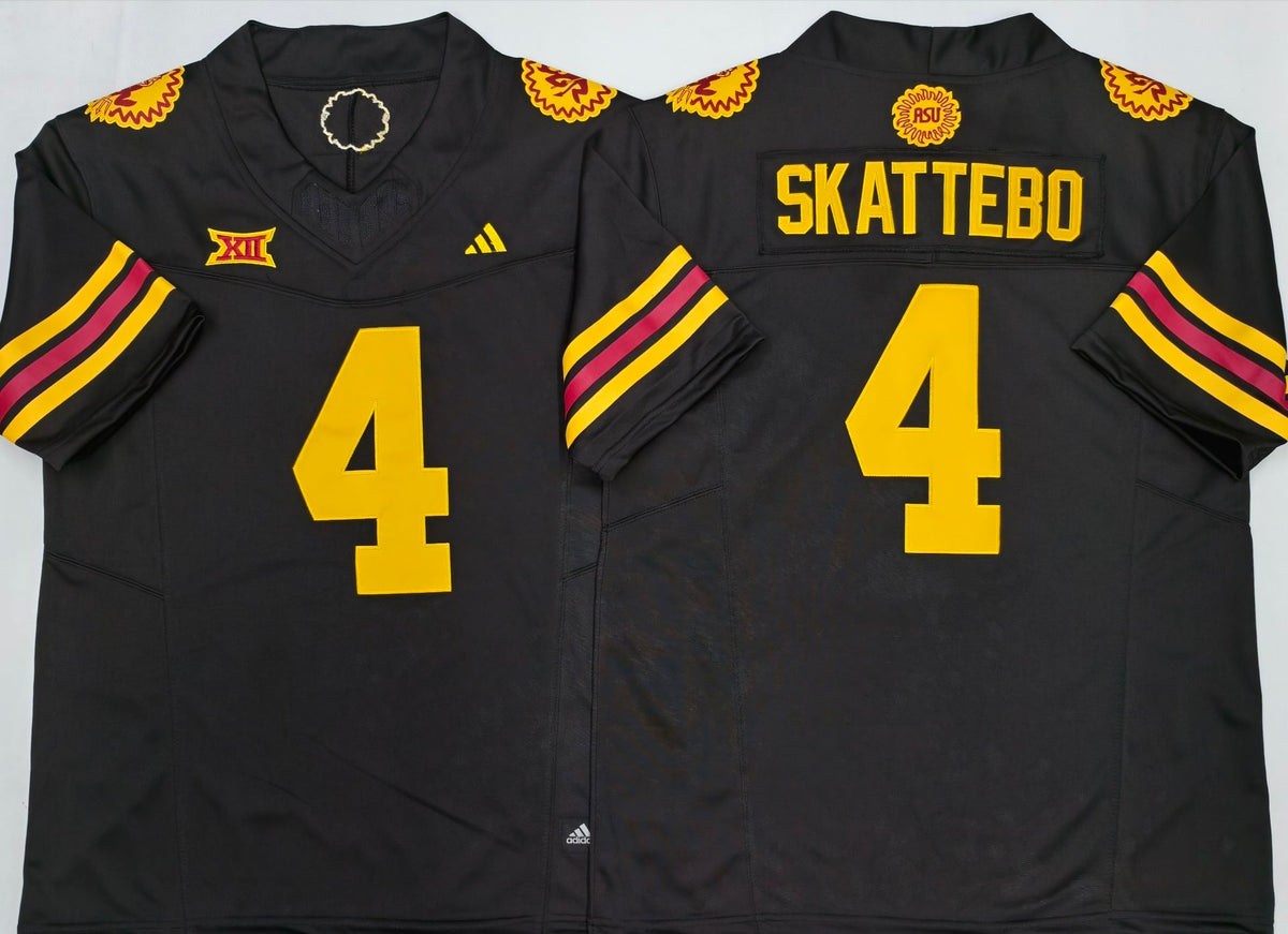 Custom Cam Skattebo #4 Arizona State Sun Devils 1975 Throwback Maroon Black White Limited Football Jersey -All Stitched