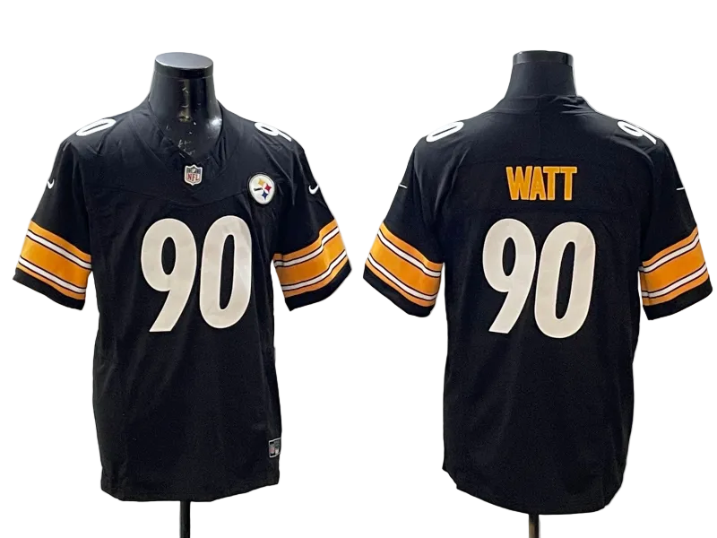Custom Steelers Black Football Limited Jersey - All Stitched