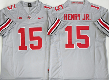 Custom Chris Henry Jr #15 Ohio State Buckeyes Scarlet White Black Limited Football Jersey -All Stitched