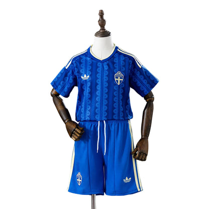 Custom Youth 2026 Sweden Away Blue Soccer Jersey Kit Set– Personalized Name & Number