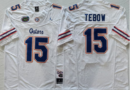 Men's Tim Tebow 2025 Florida Patch Vapor Jersey Florida Gators White Royal Black Football Jersey -All Stitched