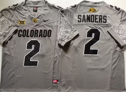Men's Shedeur Sanders White Vapor Jersey #2 Black Gray Gold Colorado Buffaloes -All Stitched