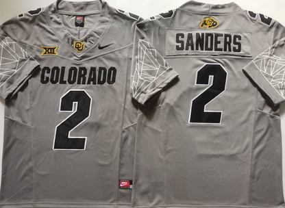 Custom Shedeur Sanders #2 Colorado Buffaloes White Gray Black Gold Limited Football Jersey -All Stitched
