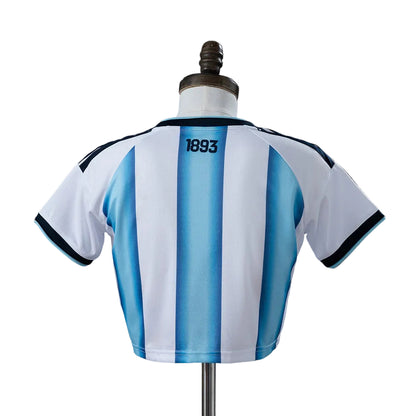 Women's Argentina 2026 Home White Cropped Soccer Jersey