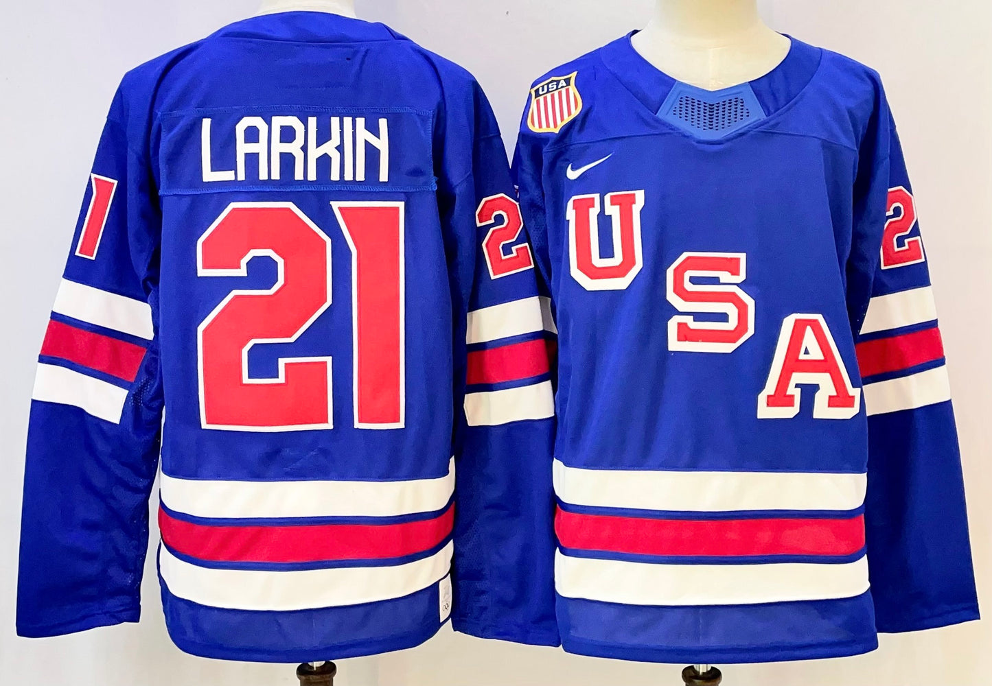 Custom 2026 USA White Royal All Stitched Hockey Jersey