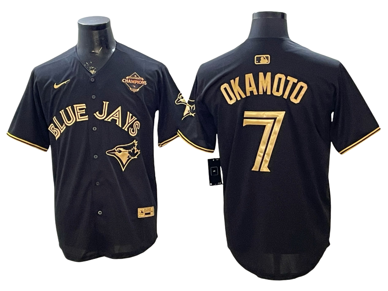 Custom 2025 American League Champions Black Gold Jersey - All Stitched