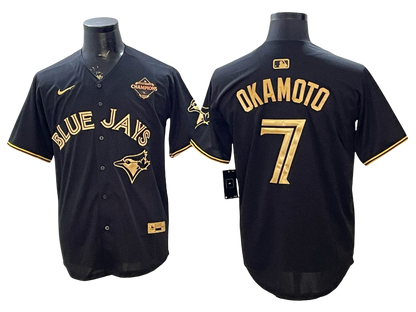 Custom 2025 American League Champions Black Gold Jersey - All Stitched