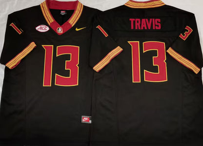 Men's Jordan Travis Vapor Jersey #13 White Garnet Turquoise Black Florida State Seminoles -All Stitched