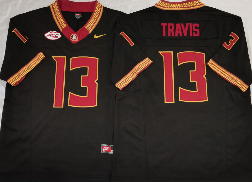 Custom Jordan Travis #13 Florida State Seminoles Garnet Green Black White Limited Football Jersey -All Stitched