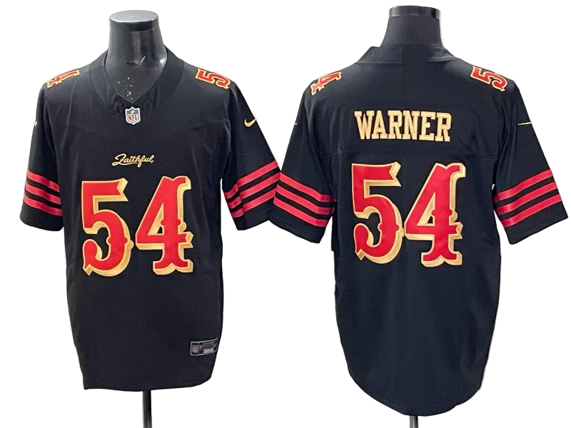 Custom Fred Warner 49ers Black Rivalries Collection Limited Football Jersey -All Stitched