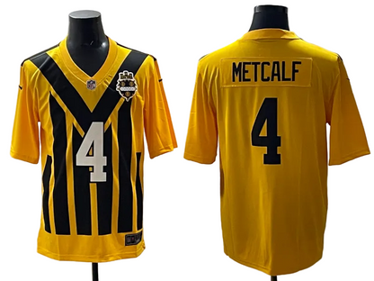 Custom Steelers Alternate 1933 Throwback Gold Football Limited Jersey - All Stitched