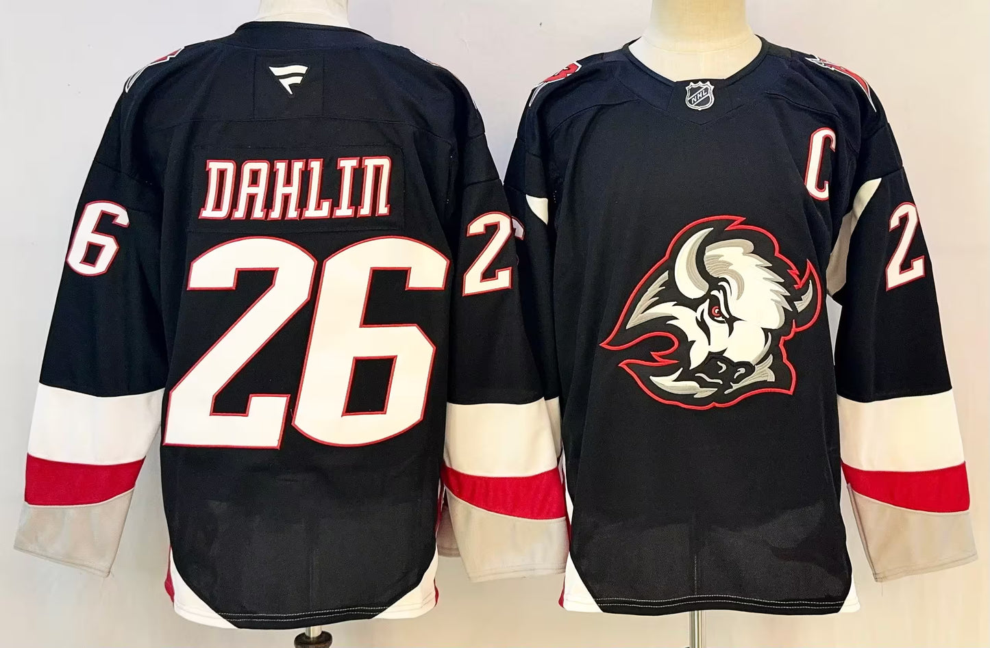 Custom 2026 Sabres Alternate Black Premium All Stitched Hockey Jersey