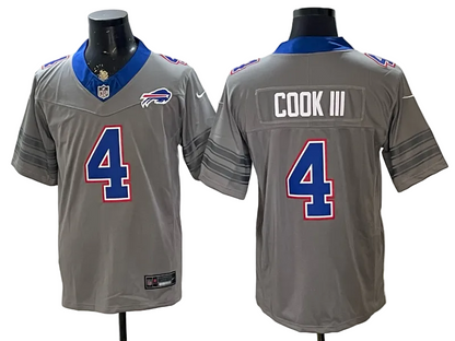 Custom Josh Allen Bills Gray Nickel City Limited Jersey -All Stitched