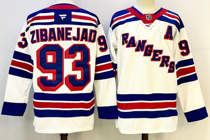 Custom 2026 Ranger Away White Premium All Stitched Hockey Jersey
