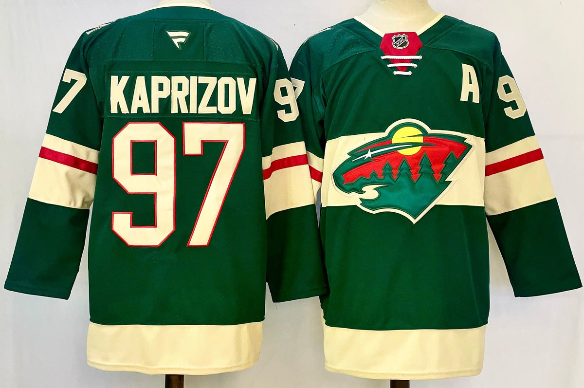 Custom Brock Faber Wild Home Green Hockey Jersey -All Stitched