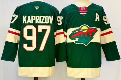 Custom Brock Faber Wild Home Green Hockey Jersey -All Stitched