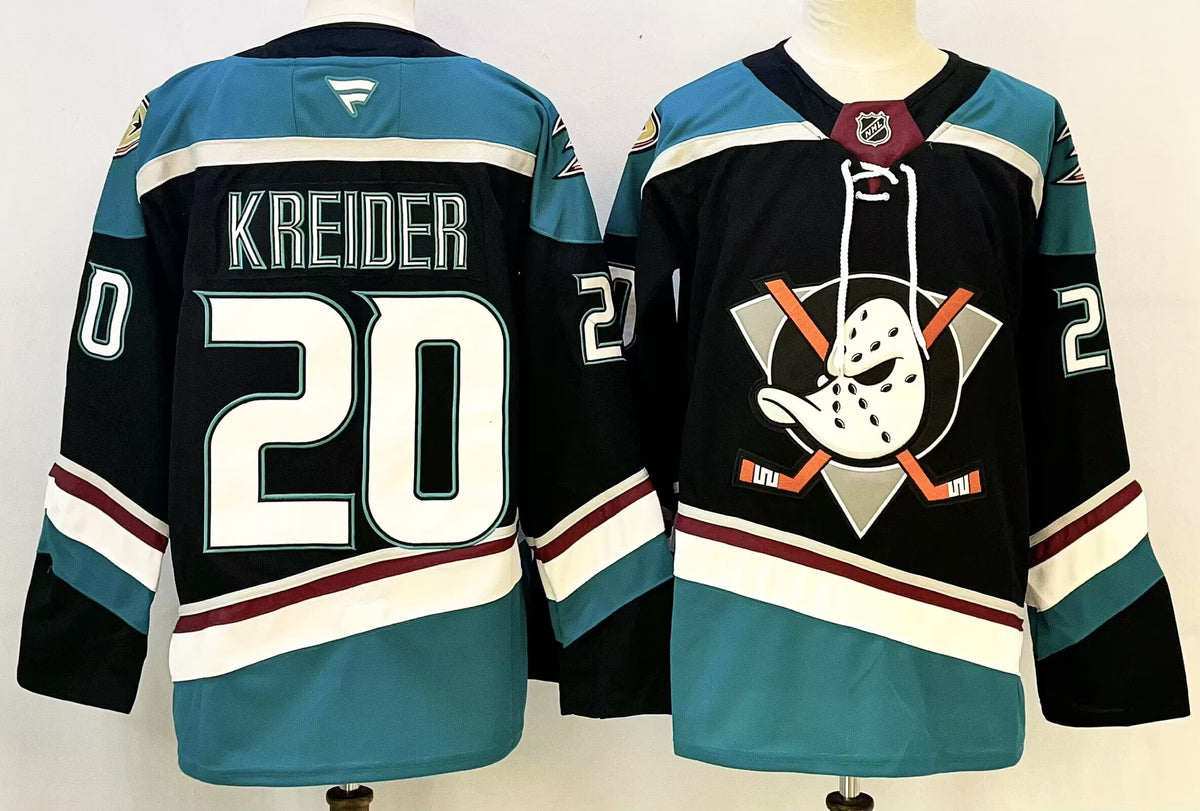Custom Chris Kreider Anaheim Ducks Black Alternate Hockey Jersey -All Stitched