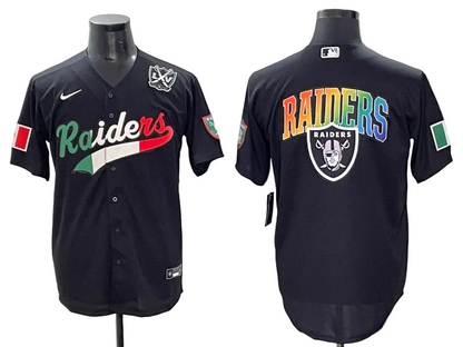 Custom Ashton Jeanty Las Vegas Raiders LOGO Mexico White Black Gray Limited Baseball Jersey -All Stitched