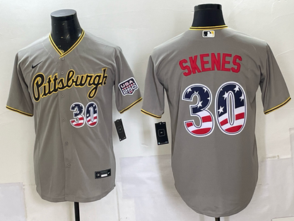Custom Gray Black Orange USA 250 Fourth of July Baseball Jersey -All Stitched