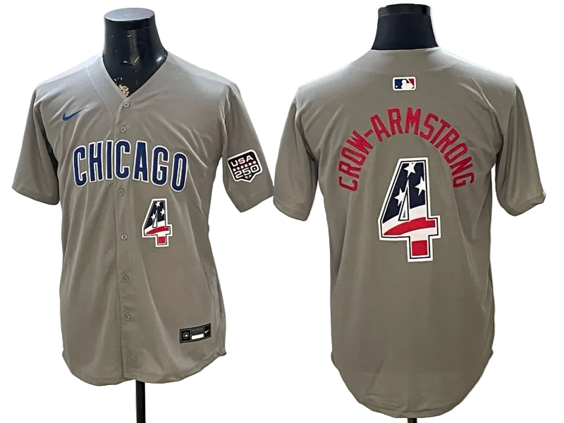 Custom Cubs Pete Crow-Armstrong USA 250 Fourth of July Baseball Jersey -All Stitched