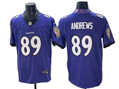 Custom Mark Andrews White Black Purple Alternate Limited Football Jersey -All Stitched