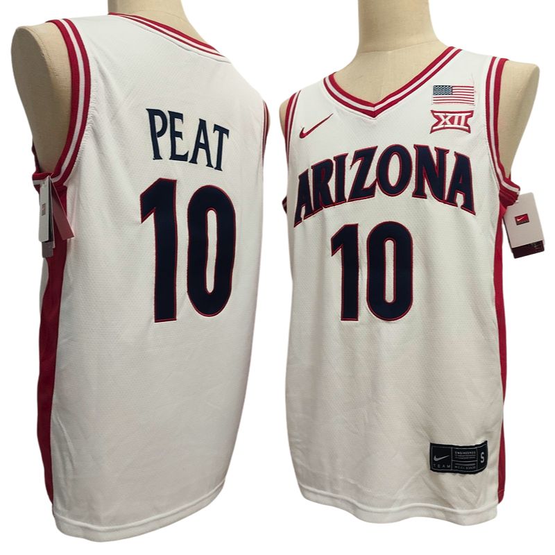 Men's Arizona Wildcats #10 Koa Peat Navy White Basketball Jersey All Stitched
