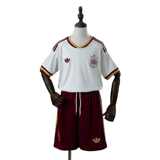 Spain Kids Kit Soccer Jersey Set - 2026 Away White | Custom Name & Number