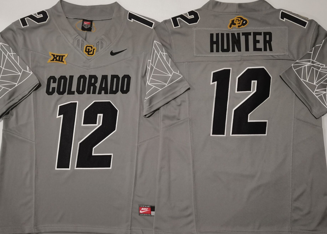 Custom Travis Hunter #12 Colorado Buffaloes White Gray Black Gold Limited Football Jersey -All Stitched