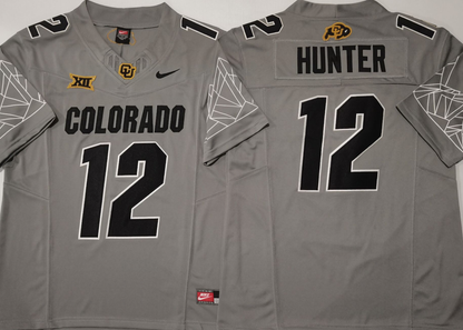 Custom Travis Hunter #12 Colorado Buffaloes White Gray Black Gold Limited Football Jersey -All Stitched