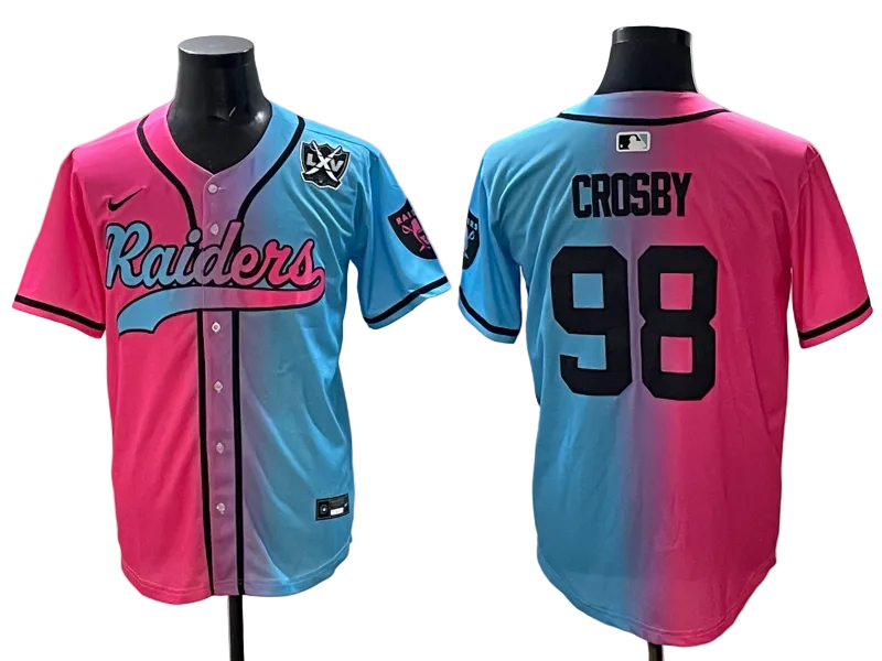 Custom Ashton Jeanty Las Vegas Raiders LOGO Split Limited Baseball Jersey -All Stitched