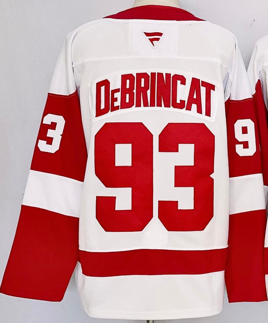 Custom 2025 Wings Away White Premium All Stitched Hockey Jersey