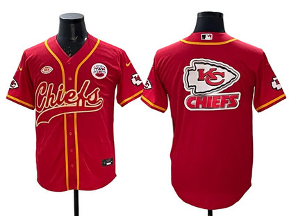 Custom Patrick Mahomes Chiefs Red Stitched Baseball Jersey -All Stitched