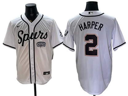 2026 Stephon Castle Dylan Harper De'Aaron Fox Victor Wembanyama San Antonio Spurs Baseball Jersey -All Stitched
