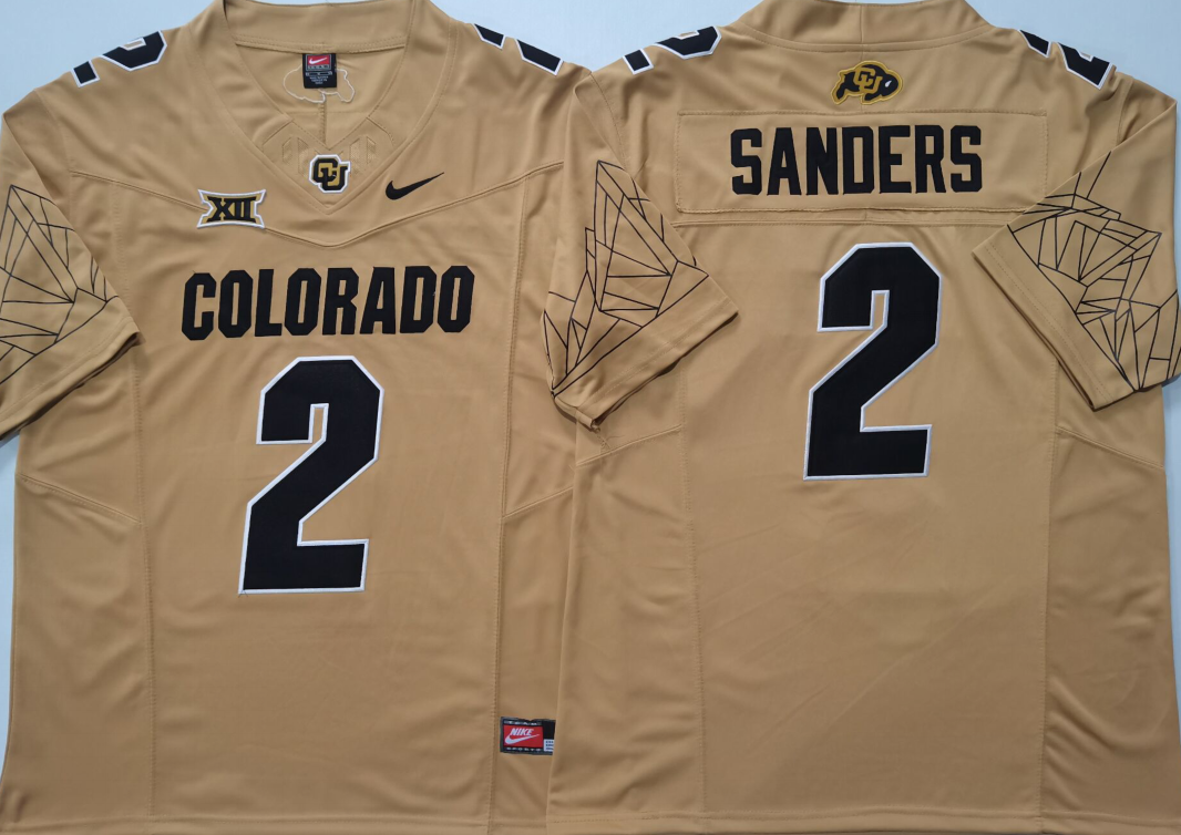 Custom Shedeur Sanders #2 Colorado Buffaloes White Gray Black Gold Limited Football Jersey -All Stitched