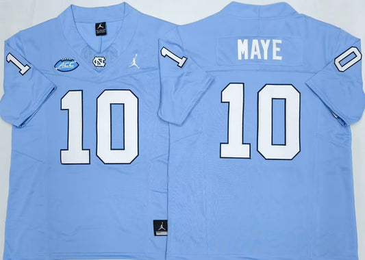Men's Drake Maye Carolina Blue Vapor Jersey -All Stitched