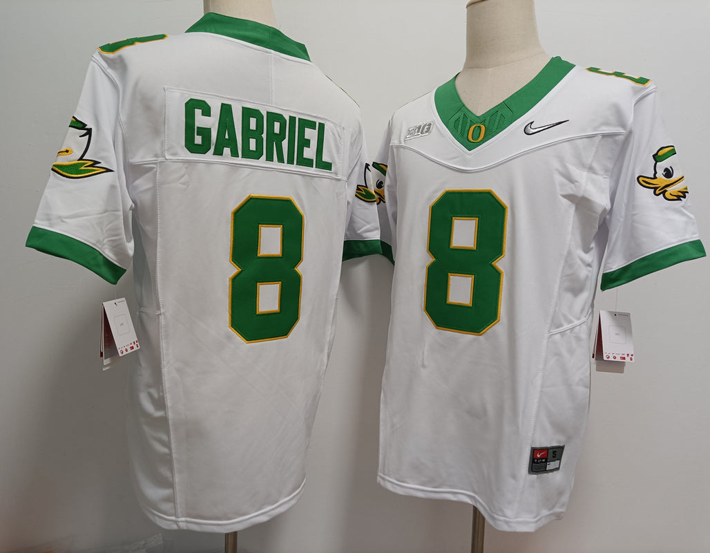 Custom Dillon Gabriel #8 Oregon Ducks Green White Black Limited Football Jersey -All Stitched