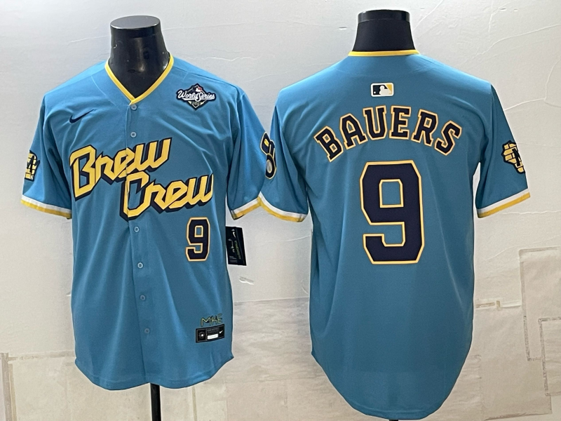 Custom Jake Bauers 2026 World Series Powder Blue Baseball Jersey -All Stitched
