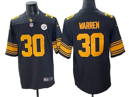 Custom Steelers Alternate Black Football Vapor Limited Jersey - All Stitched