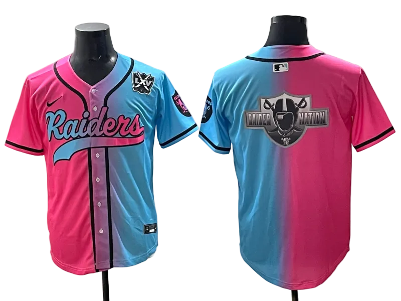 Custom Ashton Jeanty Las Vegas Raiders LOGO Split Limited Baseball Jersey -All Stitched