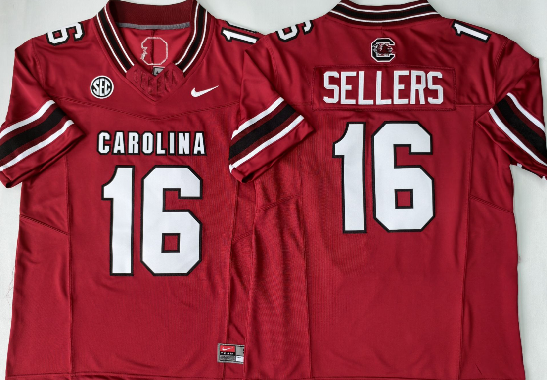 Custom LaNorris Sellers #16 South Carolina Gamecocks Rebrand 2026 Garnet White Black Limited Football Jersey -All Stitched