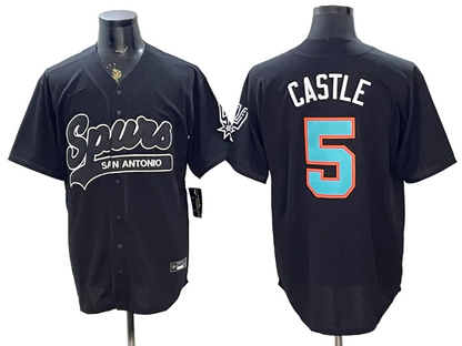 2026 Victor Wembanyama San Antonio Spurs Baseball Jersey -All Stitched