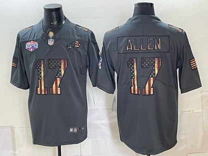 Custom Josh Allen Bills Gold Black Gray Split Limited Jersey -All Stitched