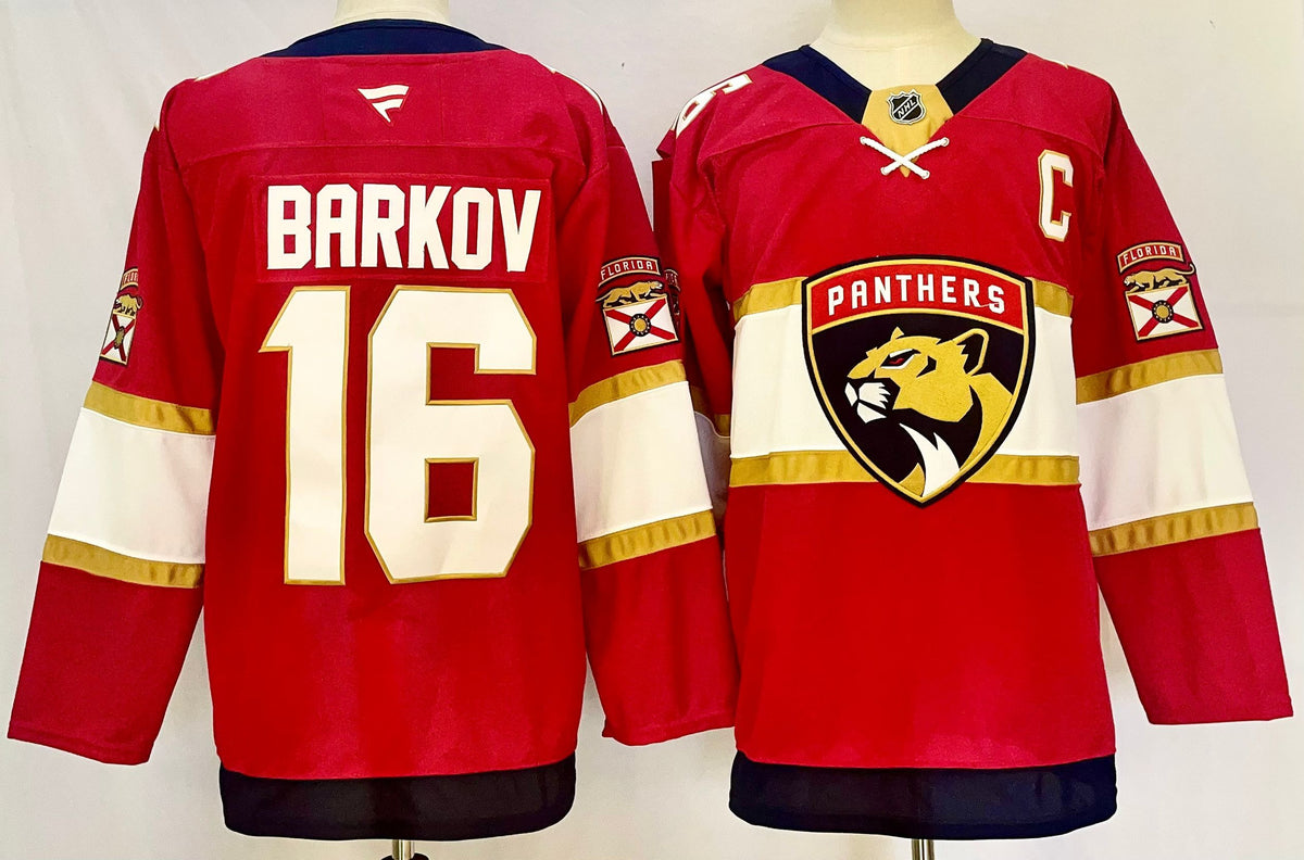Custom Brady Tkachuk Panthers Home Red Hockey Jersey -All Stitched