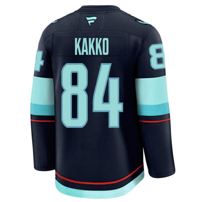 Custom 2026 Home Deep Sea Blue Premium All Stitched Hockey Jersey