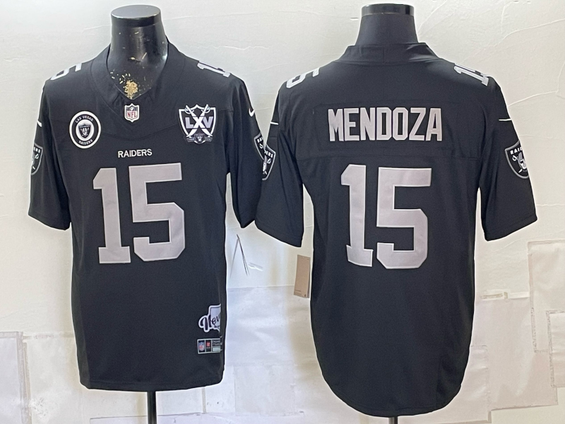 Custom Fernando Mendoza Raiders Black White Mexico Limited Baseball Jersey -All Stitched