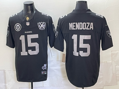 Custom Fernando Mendoza Raiders Black White Mexico Limited Baseball Jersey -All Stitched