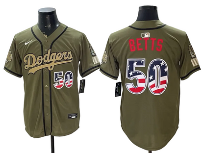 Custom Dodgers Silver USA 250 Fourth of July Baseball Jersey -All Stitched
