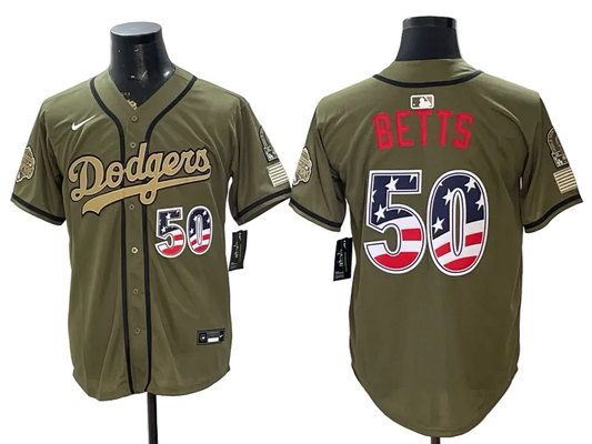Custom Dodgers Silver USA 250 Fourth of July Baseball Jersey -All Stitched