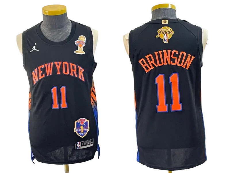 2026 OG Anunoby Jalen Brunson Josh Hart Karl-Anthony Towns Jose Alvarado Black Blue White Baskeball Jersey -All Stitched