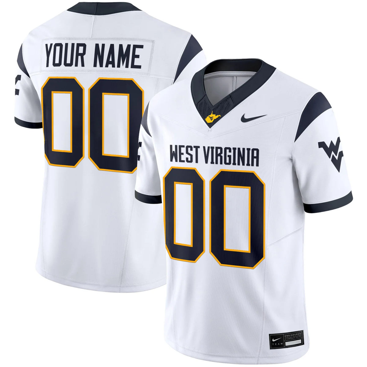 Custom Name Number West Virginia Mountaineers Gold White Black Navy Limited Football Jersey -All Stitched